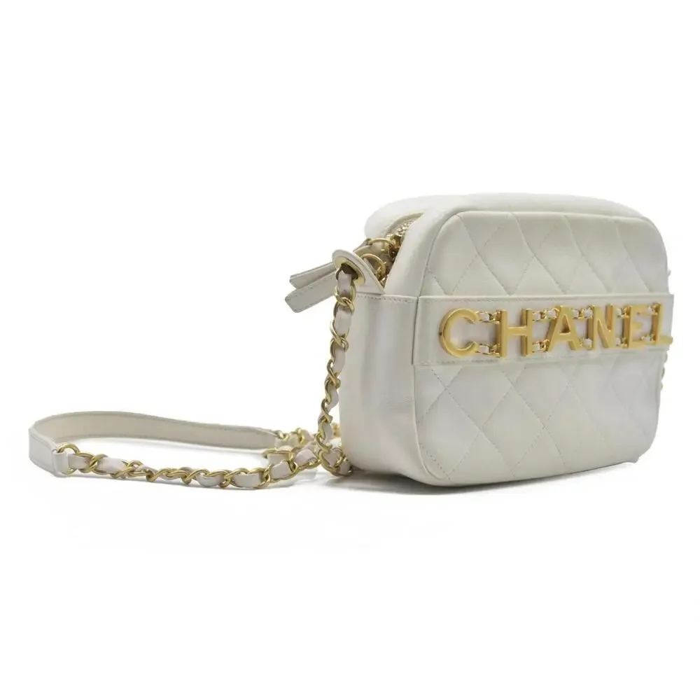 $4100 Chanel Calfskin Quilted Enchained Camera Case Bag 2020